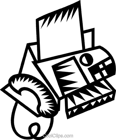 Fax Machine Royalty Free Vector Clip Art Illustration - Fax Machine Royalty Free Vector Clip Art Illustration (396x480)