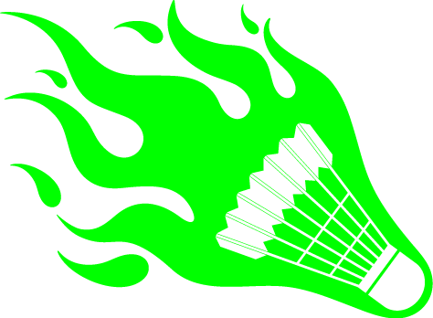 Green Badminton Birdie - Shuttle Cock On Fire (474x348)