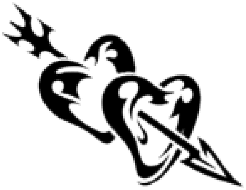 Download El Clipart Png Photo - Tribal Hearts And Arrows (850x737)