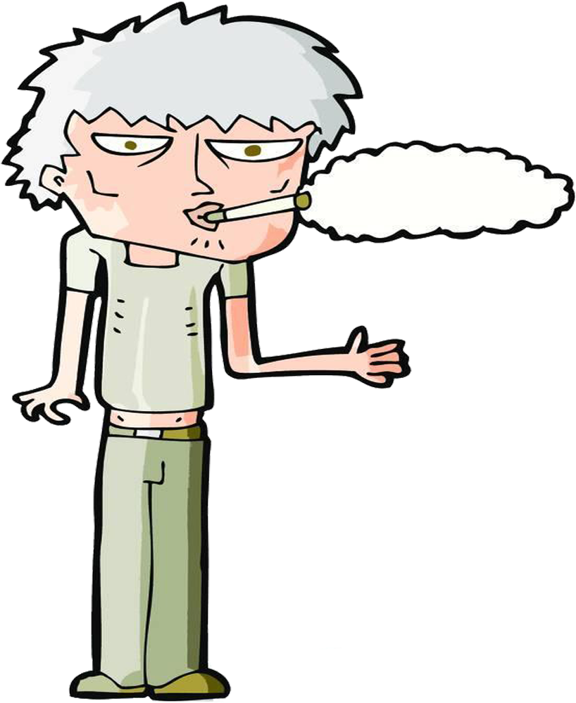 Cigarette Clipart Smoking Person - Drawing (1000x1000)