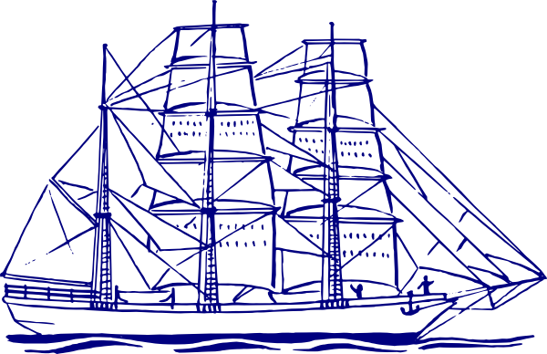 Ship Clip Art White And Black (600x388)
