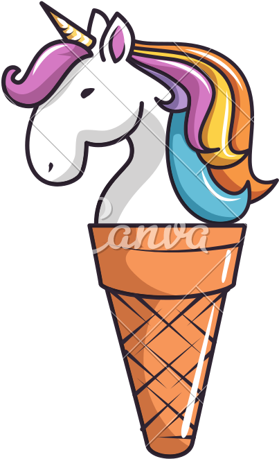 Unicorn Ice Cream Cartoon - Mobile Phone (800x800)