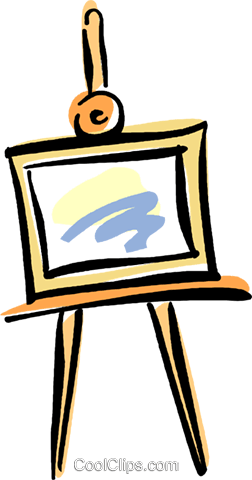 Artist's Easel Royalty Free Vector Clip Art Illustration - Artist's Easel Royalty Free Vector Clip Art Illustration (252x480)