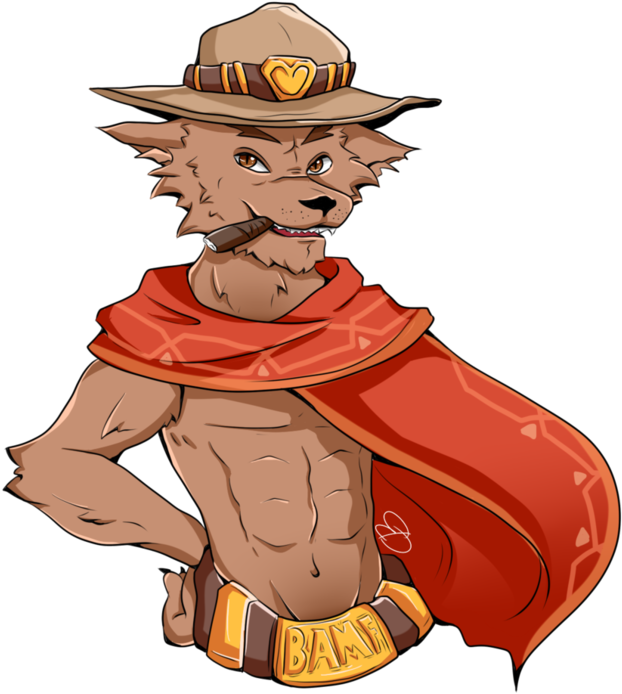 Mccree Hat Png - Mccree Furry (774x1032)