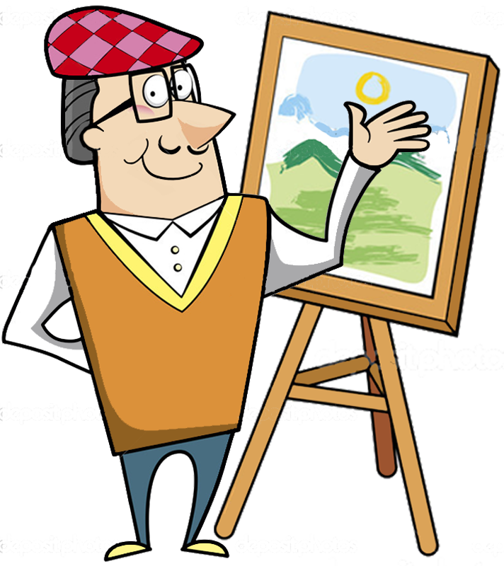 Drawing Clipart Easel Drawing - Desenho De Tela Com Pincel (712x800)