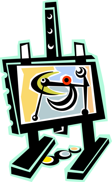 Vector Illustration Of Visual Arts Artist Painting - Work Of Art (432x700)