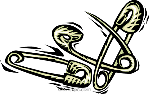 Safety Pins Royalty Free Vector Clip Art Illustration - Safety Pins Royalty Free Vector Clip Art Illustration (480x303)