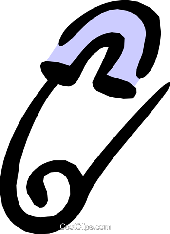 Safety Pin Royalty Free Vector Clip Art Illustration - Things That Attract Magnets (349x480)