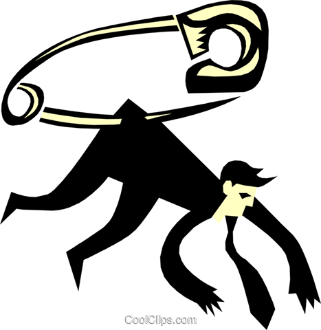 Safety Pin Royalty Free Vector Clip Art Illustration - Cartoon (467x480)