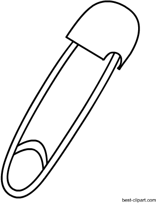 Download Black And White Safety Pin Clipart Singer - Line Art (323x419)