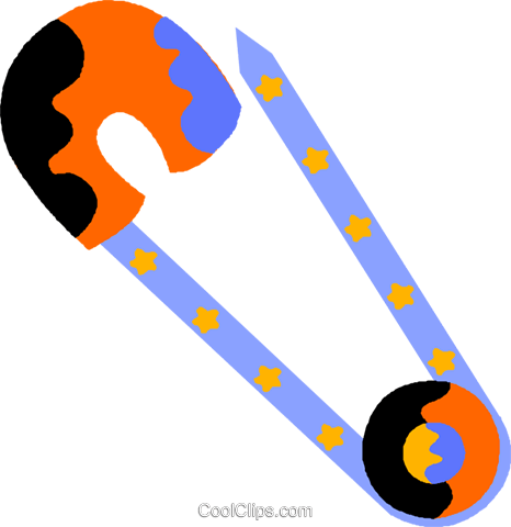 Safety Pin Royalty Free Vector Clip Art Illustration - Safety Pin Royalty Free Vector Clip Art Illustration (466x480)
