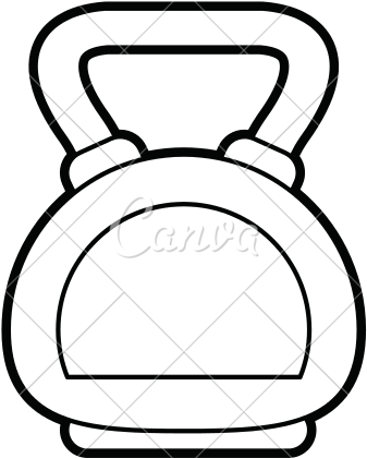 Black And White Library Kettlebell Drawing At Getdrawings - Line Art (550x550)