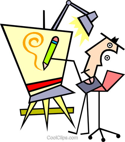 Modern Art Man Royalty Free Vector Clip Art Illustration - Describe A Picture In English (422x480)