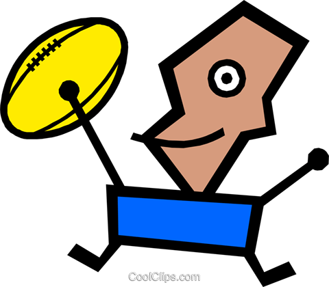 Modern Art Guy Royalty Free Vector Clip Art Illustration - Rugby Ball Clip Art (480x420)