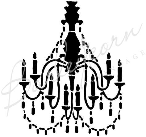 Drawn Chandelier Stencil - Chandelier Clip Art (498x498)