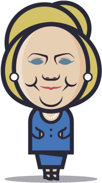 Loogmoji Of Hillary Clinton - Cartoon (500x500)