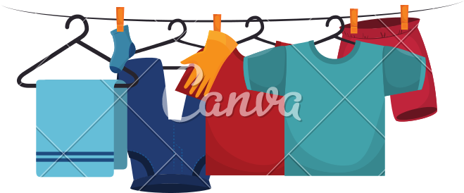 Hanging Laundry Vector - Hanging Laundry Clothes (800x800)