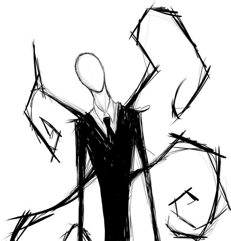 Slender Man Clipart Sprite - Slender Man Face Drawing (800x772)