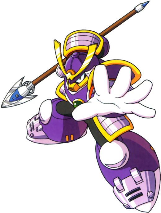 In Japan As Yamatoman , Is A Purple, Samurai Robot - Mega Man Yamato Man (520x686)