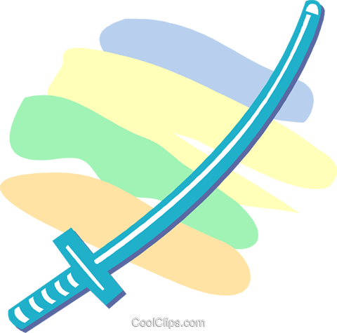 Samurai Sword Royalty Free Vector Clip Art Illustration - Graphic Design (480x475)