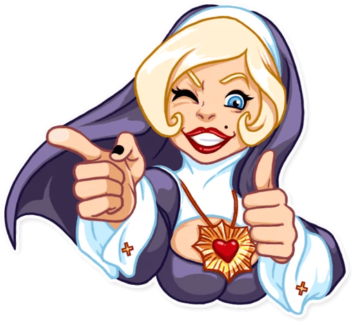 “naughty Nun” Stickers Set For Telegram - Naughty Nun Stickers Anime (512x512)