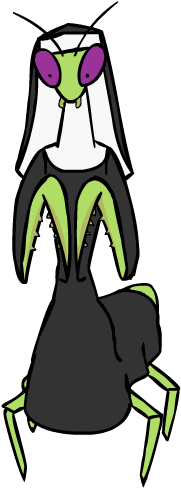 Mantis Nun - Cartoon (404x500)