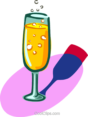 Glass Of Champagne Royalty Free Vector Clip Art Illustration - Glass Of Champagne Royalty Free Vector Clip Art Illustration (363x480)