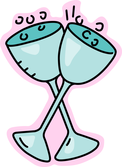 Vector Illustration Of Champagne Glasses Alcoholic - Vector Illustration Of Champagne Glasses Alcoholic (512x700)
