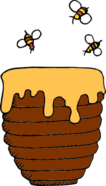 Honey Clipart Black And White Png (342x600)