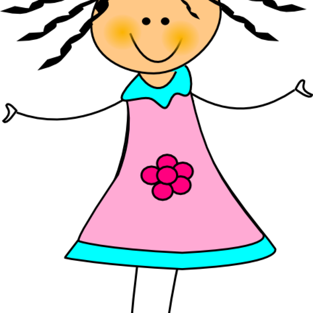 Girls Cliparts Happy Girl Clip Art At Clker Vector - Twin Black Boy And Girl Clipart (1024x1024)