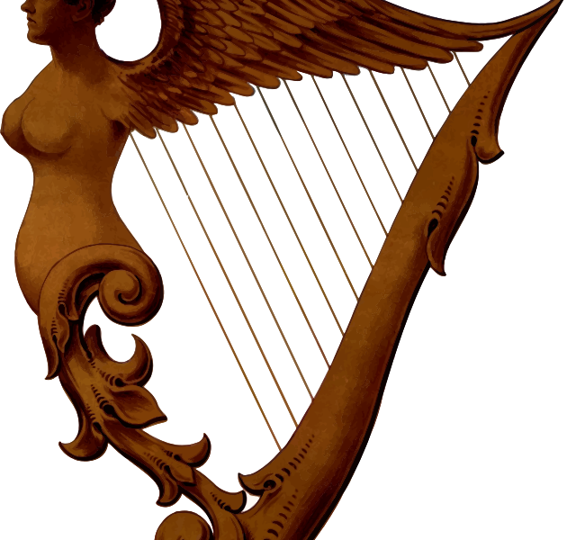 Harp Clipart Gold Harp - Harfe Irland (630x600)