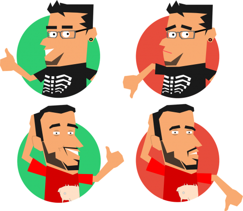 Vector Graphics - Like And Dislike Clipart (500x434)