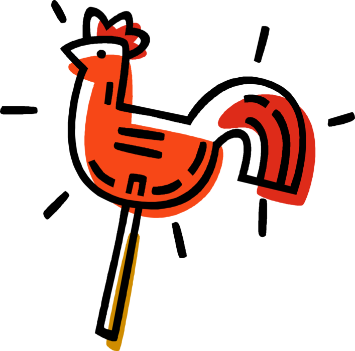 Vector Illustration Of Weather Vane Or Weathercock - Vector Illustration Of Weather Vane Or Weathercock (707x700)