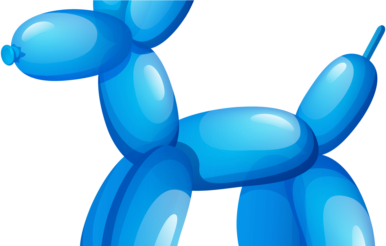 Balloon Animals Clipart Free Download Best Balloon - Blue Redbubble Sticker (1368x855)