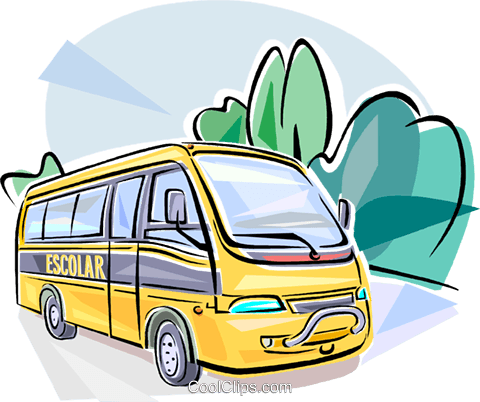 Brazilian School Bus Royalty Free Vector Clip Art Illustration - Transporte Escolar (480x402)