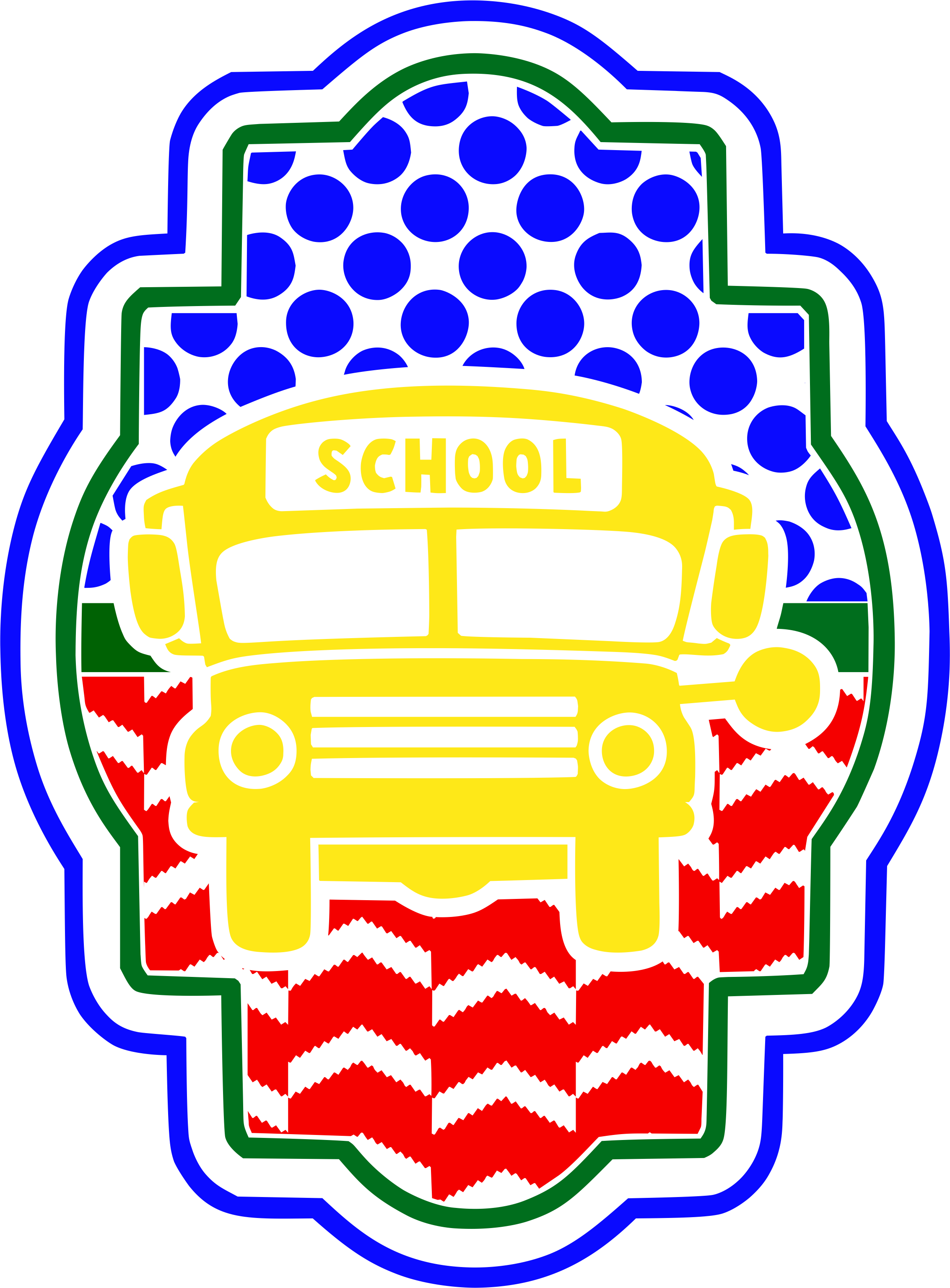 School Bus Pattern - Vector Graphics (2266x3072)