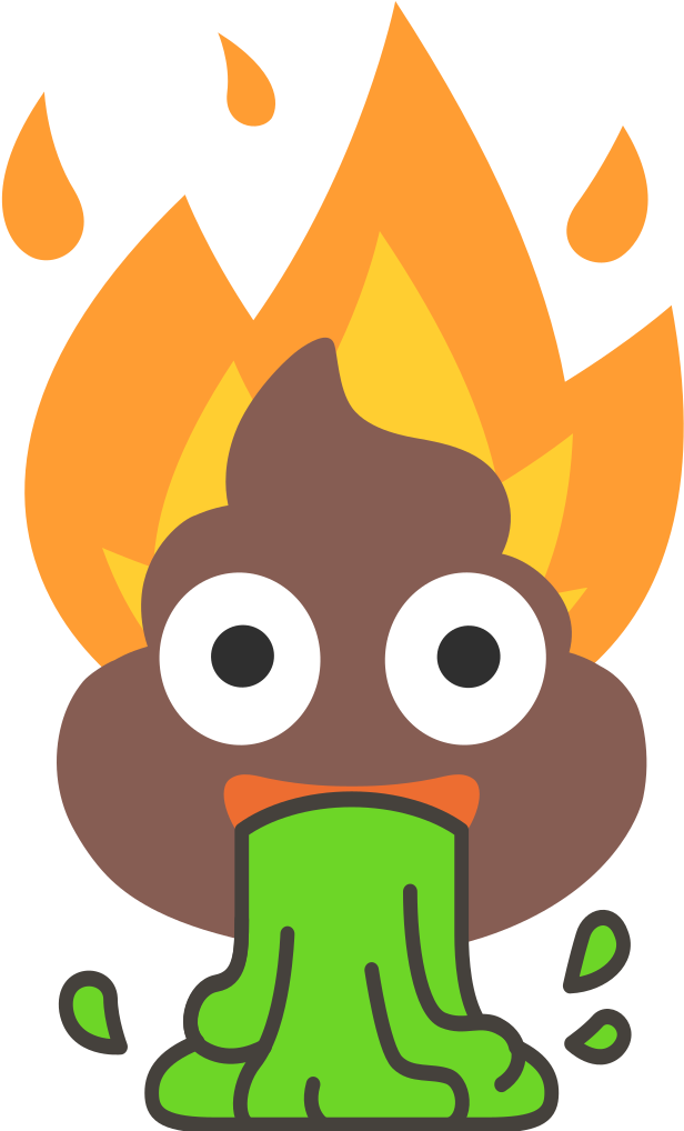 Flaming Poop Vomit Emoji - Vomit Emoji (631x1024)