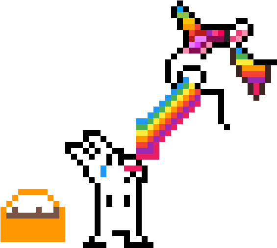 Unicorn Rainbow Puke's On Easter Bunny - Cartoon (1200x1200)