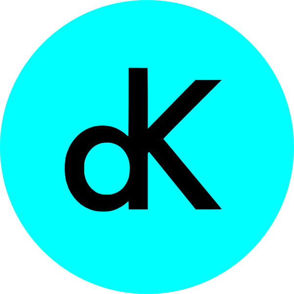 Dk Initials On Blue Clip Art - Dk Initials (600x600)