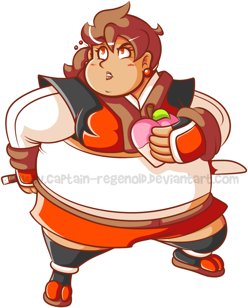 Shioki With A Peach By Jamesmantheregenold - Cartoon (800x998)