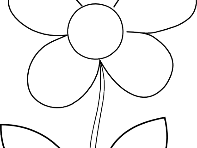 White Flower Clipart Black Line - Printable Flower Stencils (640x480)