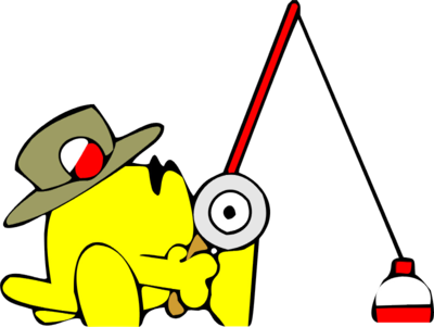 Sit And Fish Clipart - Cartoon (400x301)