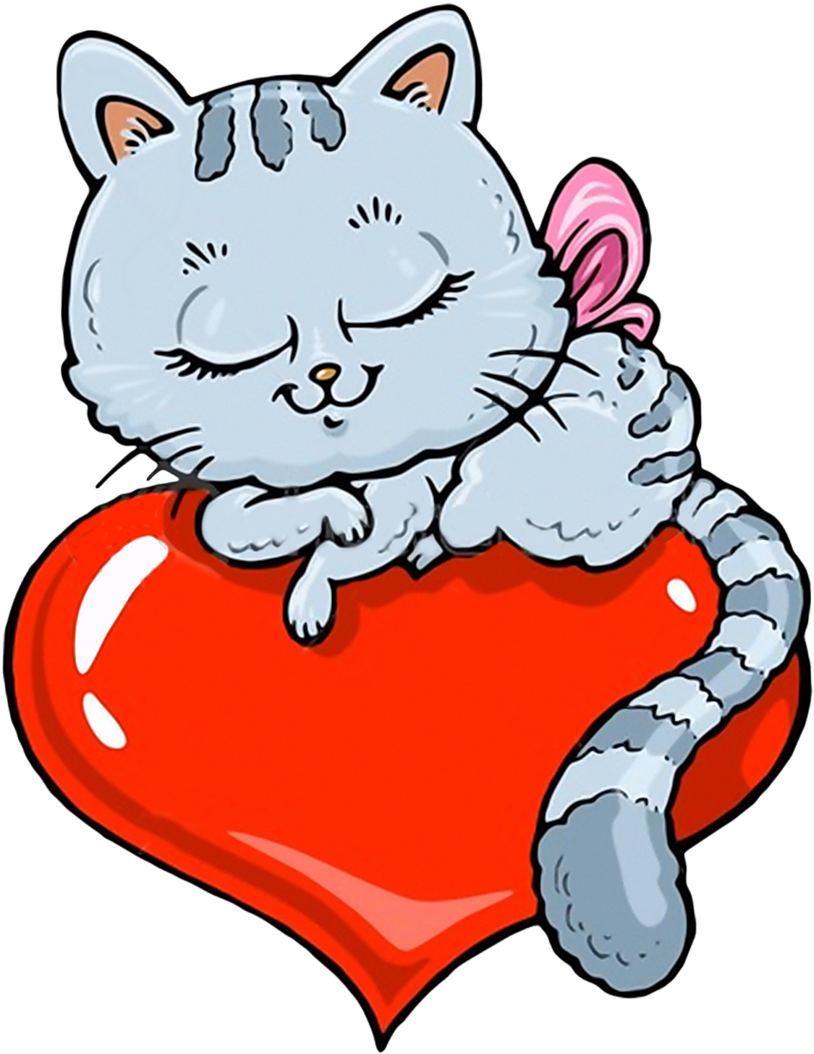 Láminas Infantiles Y Para Adolescentes - Cat With Heart Colouring Pages (853x1280)