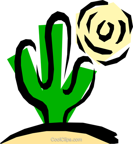Cactus Royalty Free Vector Clip Art Illustration - Cactus Royalty Free Vector Clip Art Illustration (446x480)
