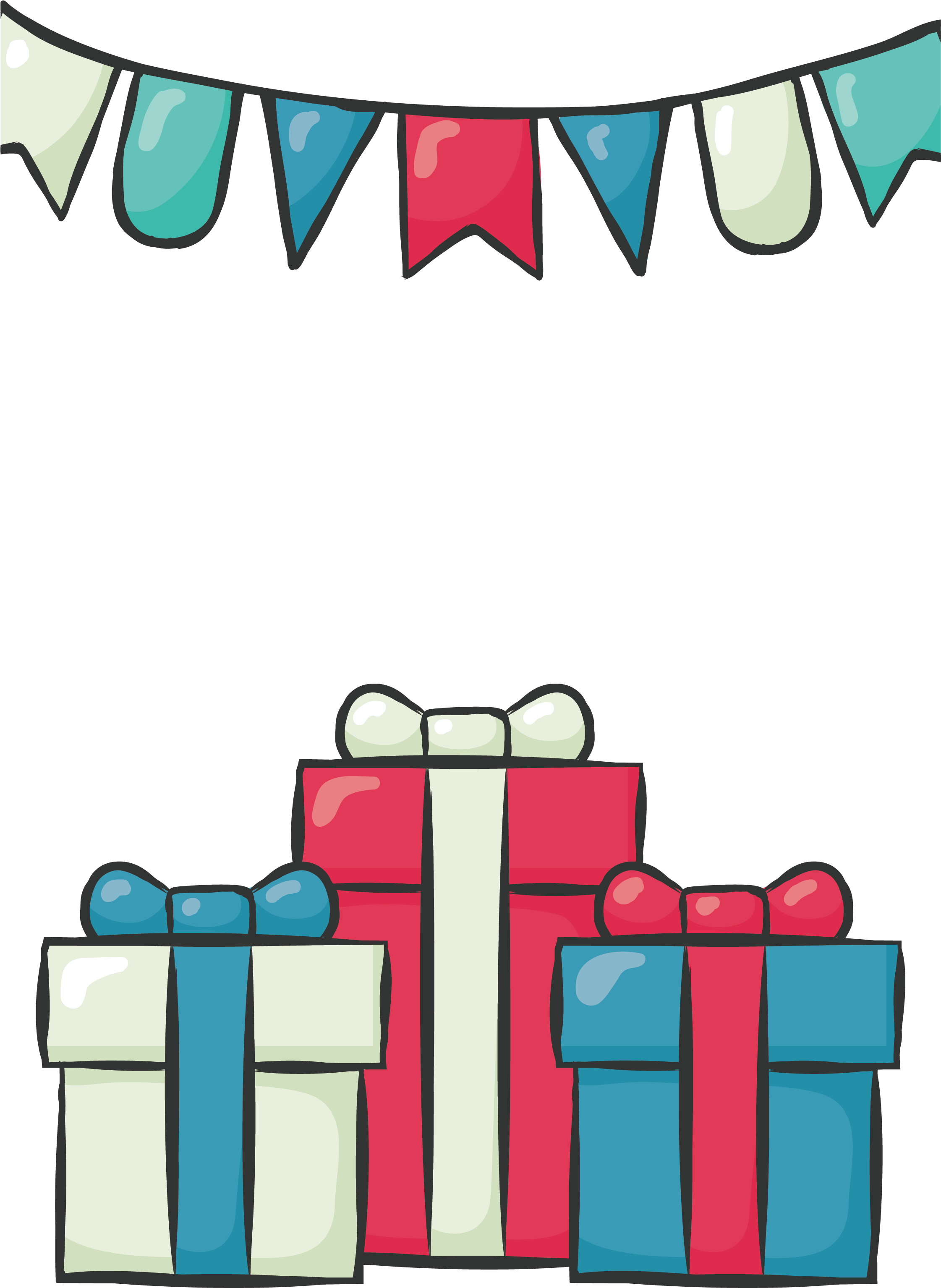 Birthday Clip Art Pile Transprent Png Free - Pila De Regalos Dibujo (2539x3068)