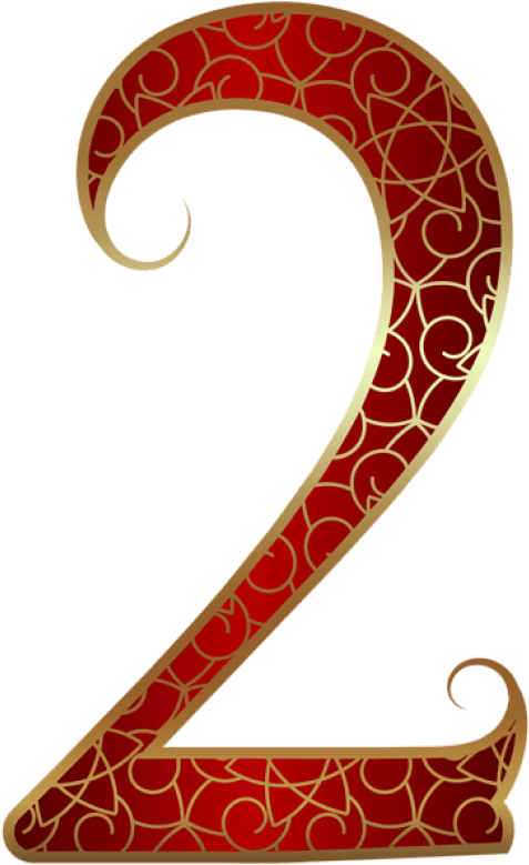 Free Png Download Gold Red Number Two Clipart Png Photo - Gold Red Numbers (480x787)
