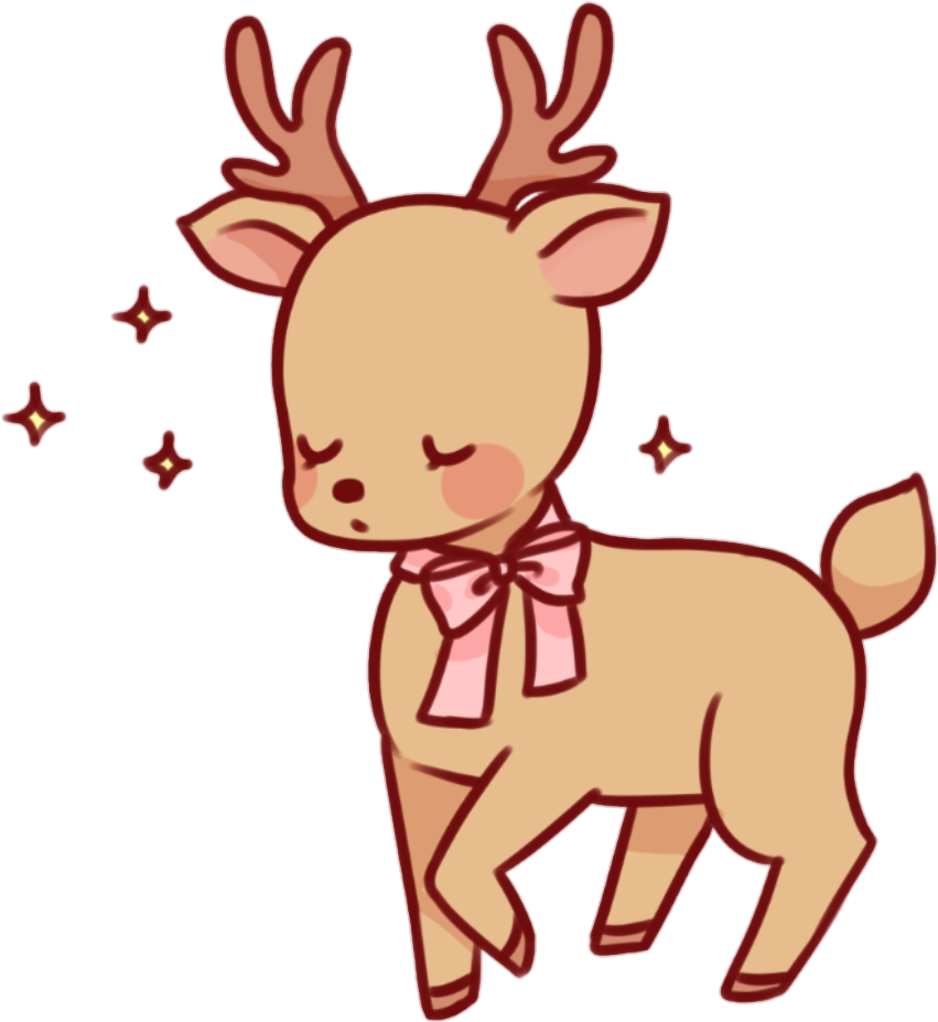 Sparkles Clipart Kawaii - Kawaii Deer Clip Art (906x993)