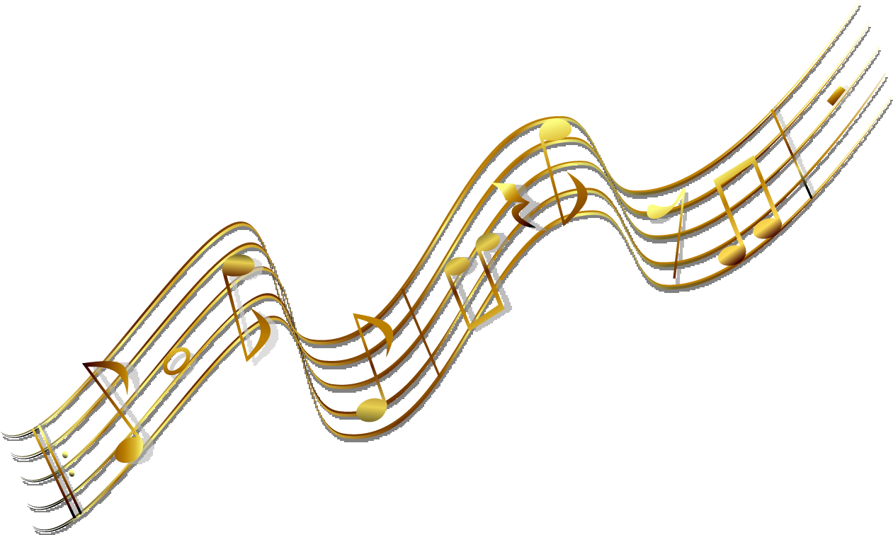 Gold Music Notes Transparent Background - Gold Music Notes Png (1261x756)