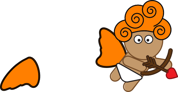 Orange Cupid Shooter Clip Art - Animasi Cupid (600x310)