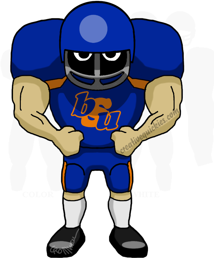 Boise Idaho State Broncos - New Orleans Saints Cartoon (752x940)